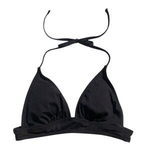 Women’s Black Triangle Bikini Top Halter Tie Back, S